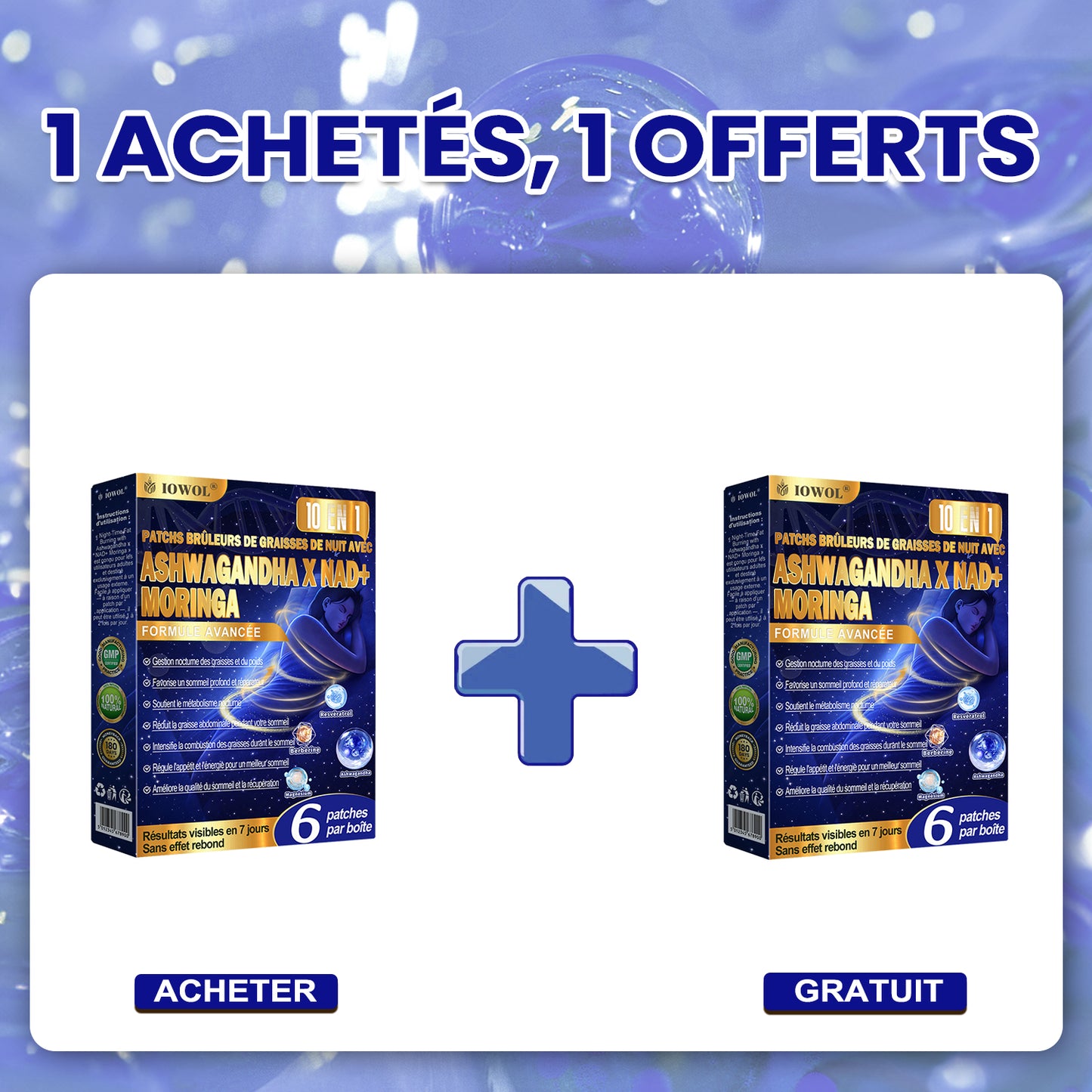 Patchs brûle-graisses nocturnes IOWOL® ! ZÉRO PILULE & ZÉRO DÉCHET & ZÉRO EFFORT & 100 % DE RÉSULTATS.
