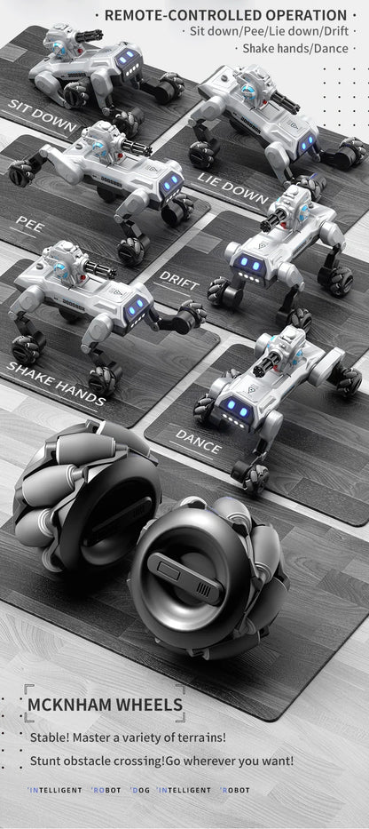 2025 New Intelligent Mechanical Dog With Gesture Induction Can Walk And Sing Dog Spray Control Electric Pet Dog Toys Kids Gifts